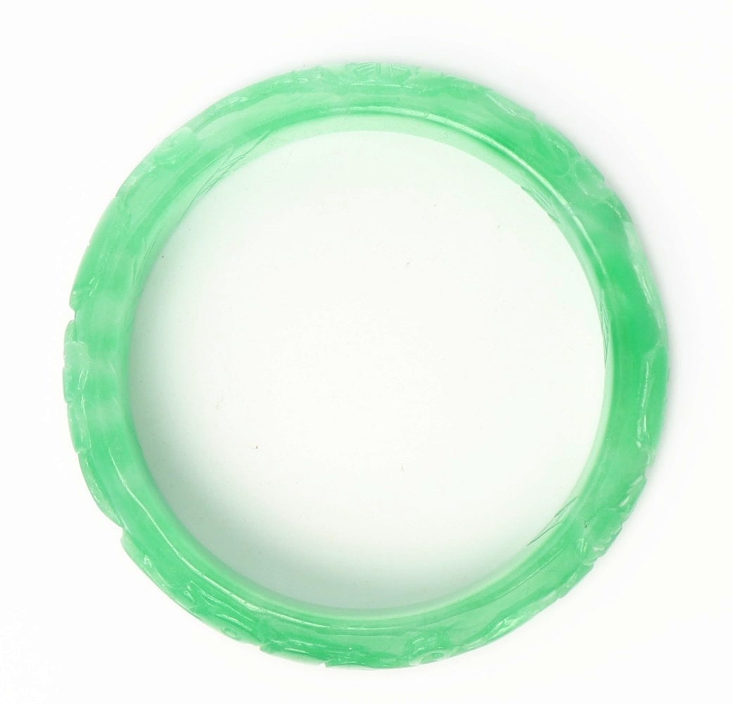 Light Green Chinese Jade Style Bangle - 7