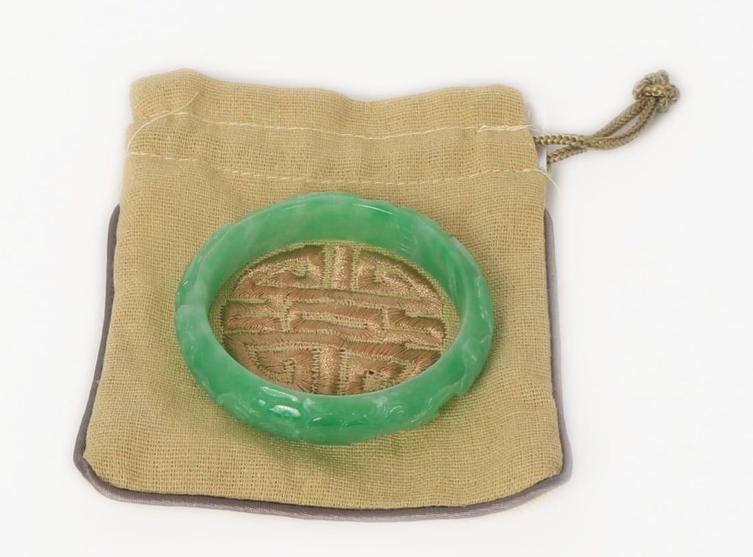 Light Green Chinese Jade Style Bangle - 8