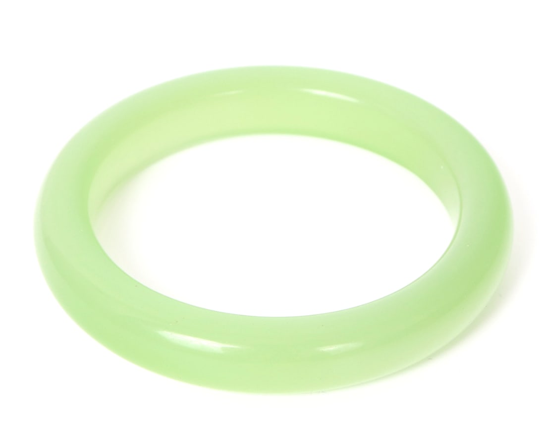 Chinese Light Green Jade Style Bangle - 2