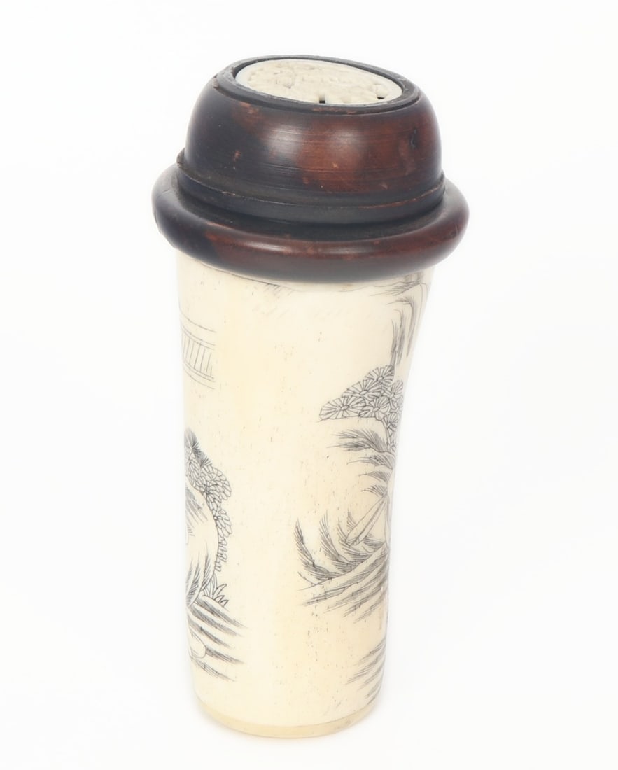 Chinese Bone Carved Cricket Cage - 2