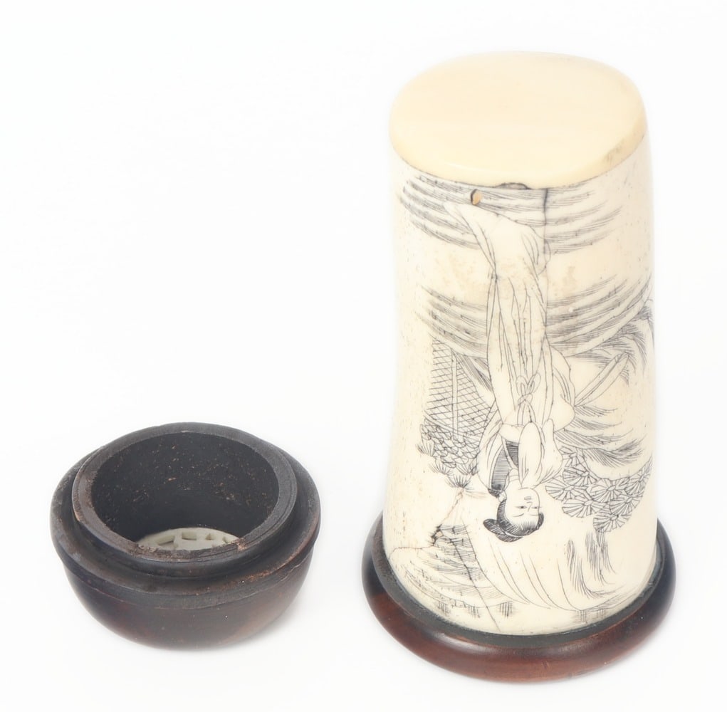 Chinese Bone Carved Cricket Cage - 7