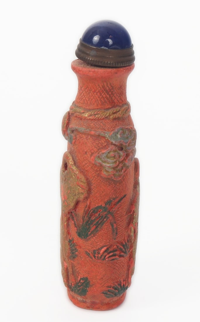 Chinese Cinnabar Style Snuff Bottle - 2