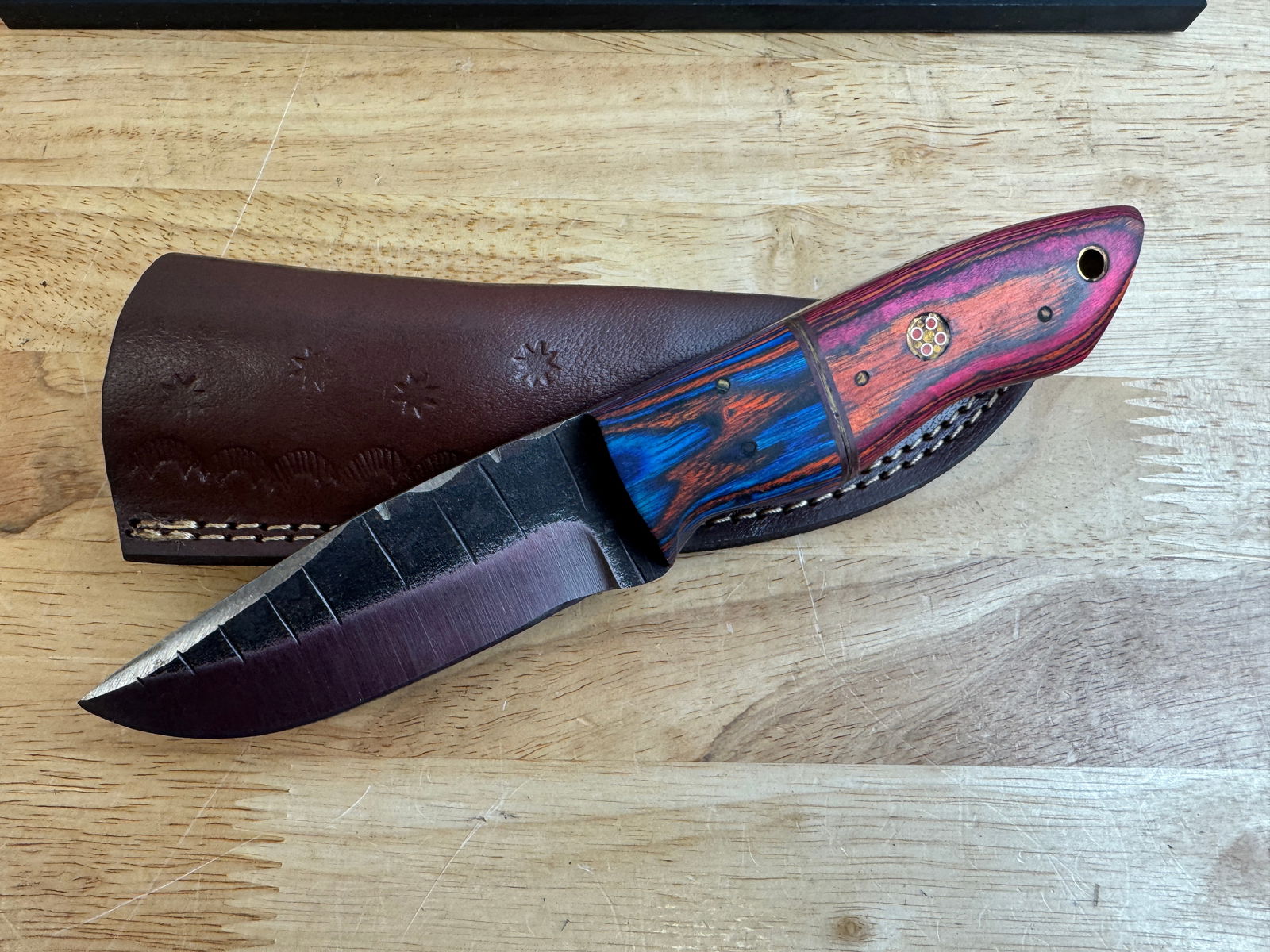 Beautiful Handmade Steel Knife w/Sheath (1 of 10)