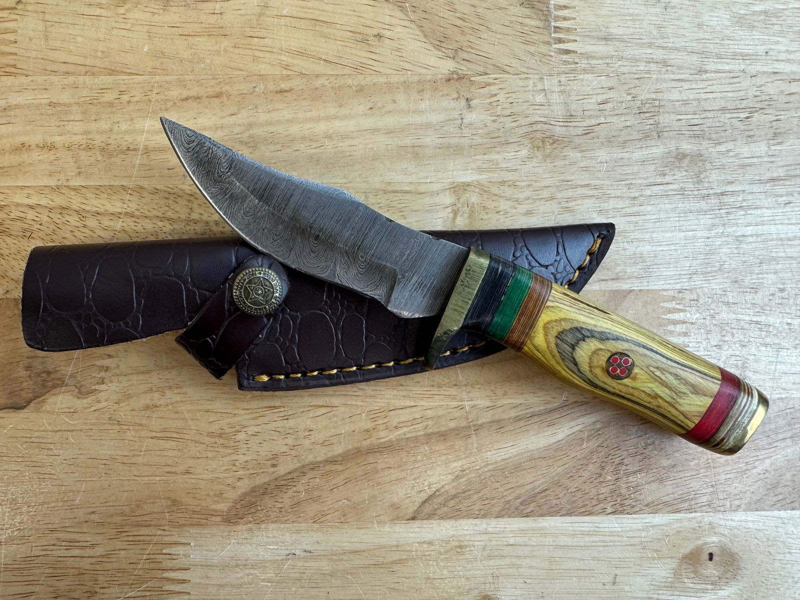 Beautiful Handmade Damascus Steel Knife w/Sheath (1 of 11)