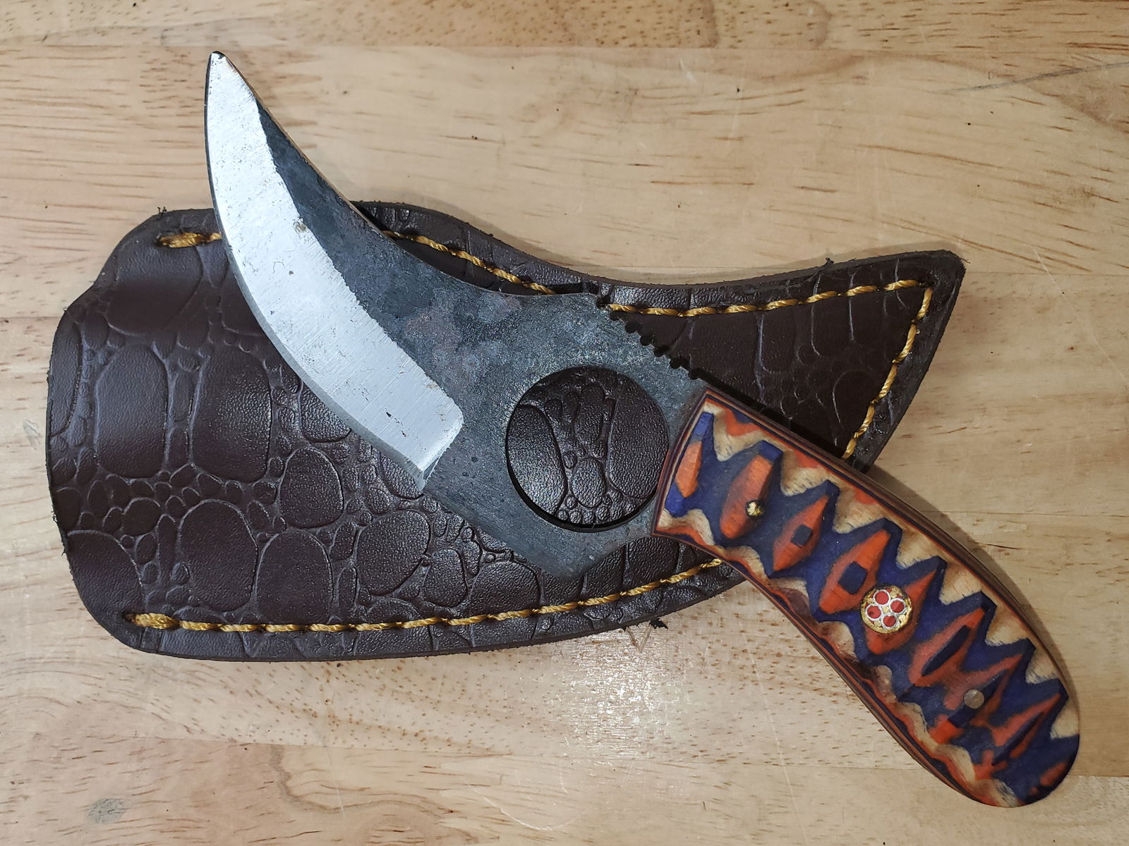 Beautiful Handmade Steel Knife w/Sheath (1 of 10)