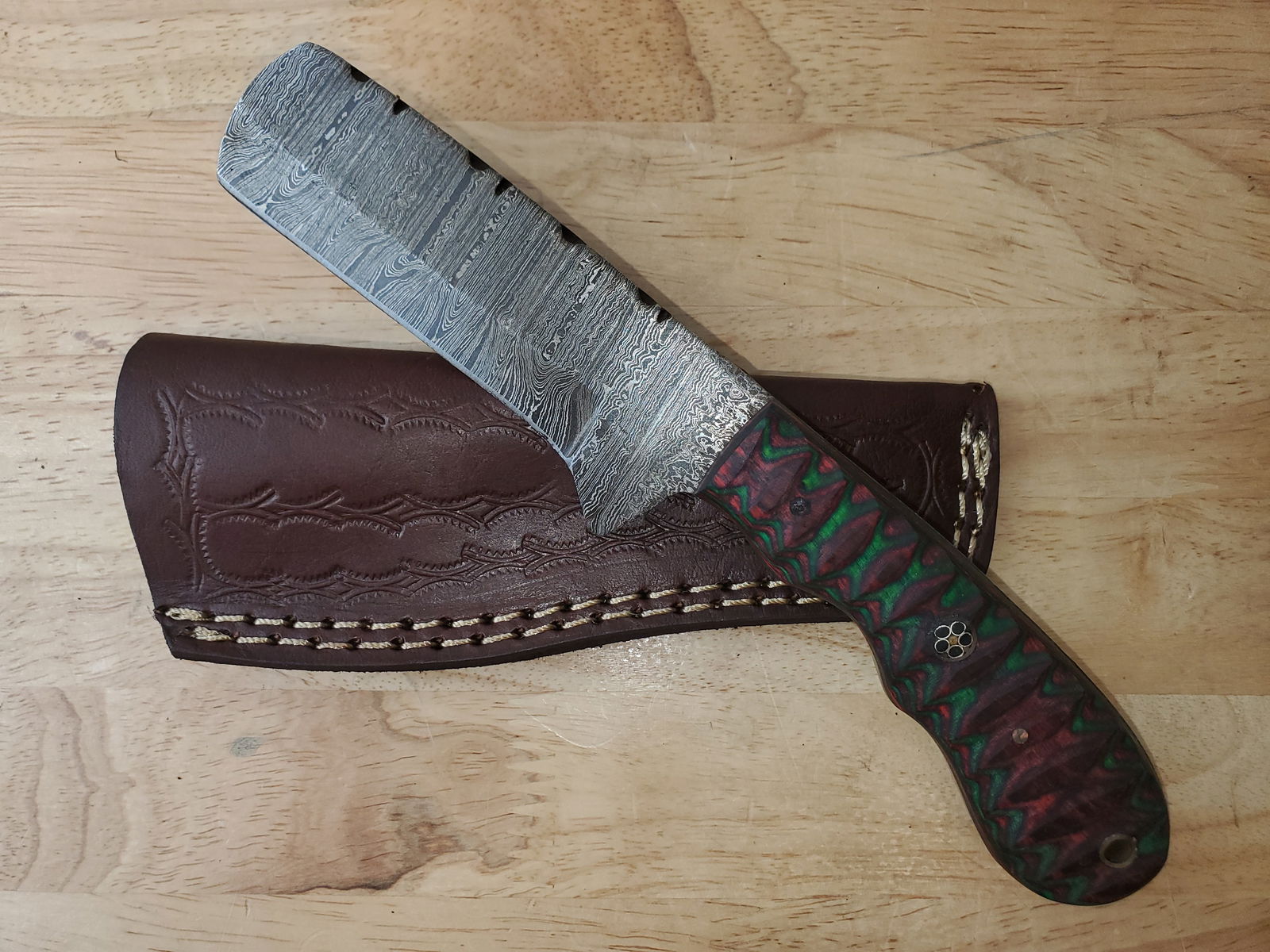 Beautiful Handmade Damascus Steel Knife w/Sheath (1 of 10)