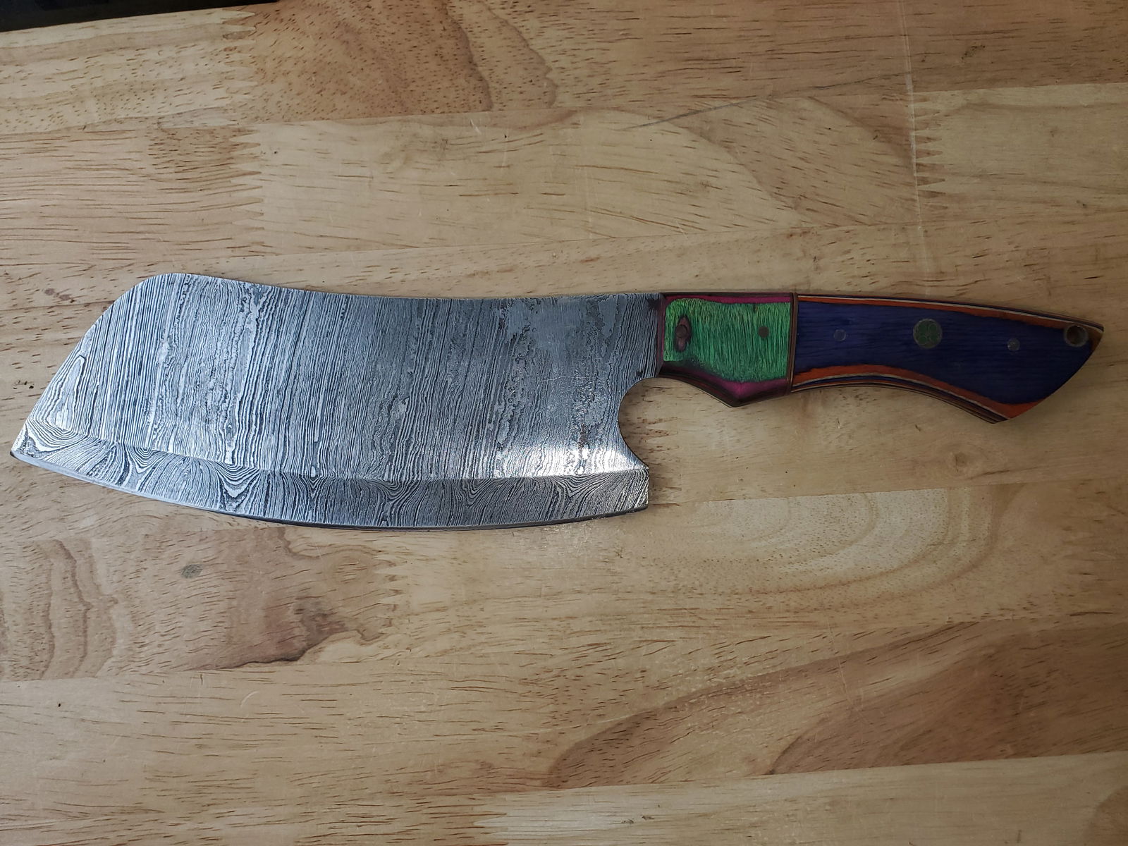 Beautiful Handmade Damascus Steel Cleaver (1 of 9)