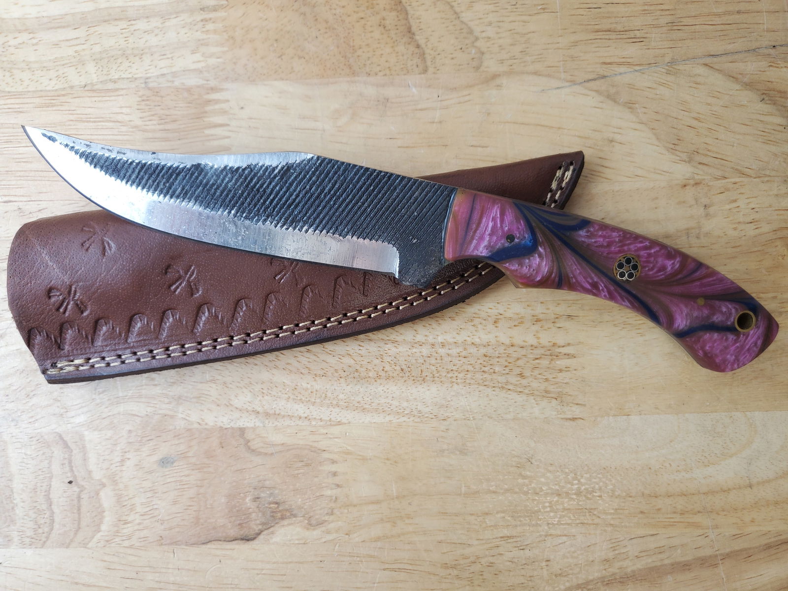 Beautiful Handmade Steel Knife w/Sheath (1 of 10)