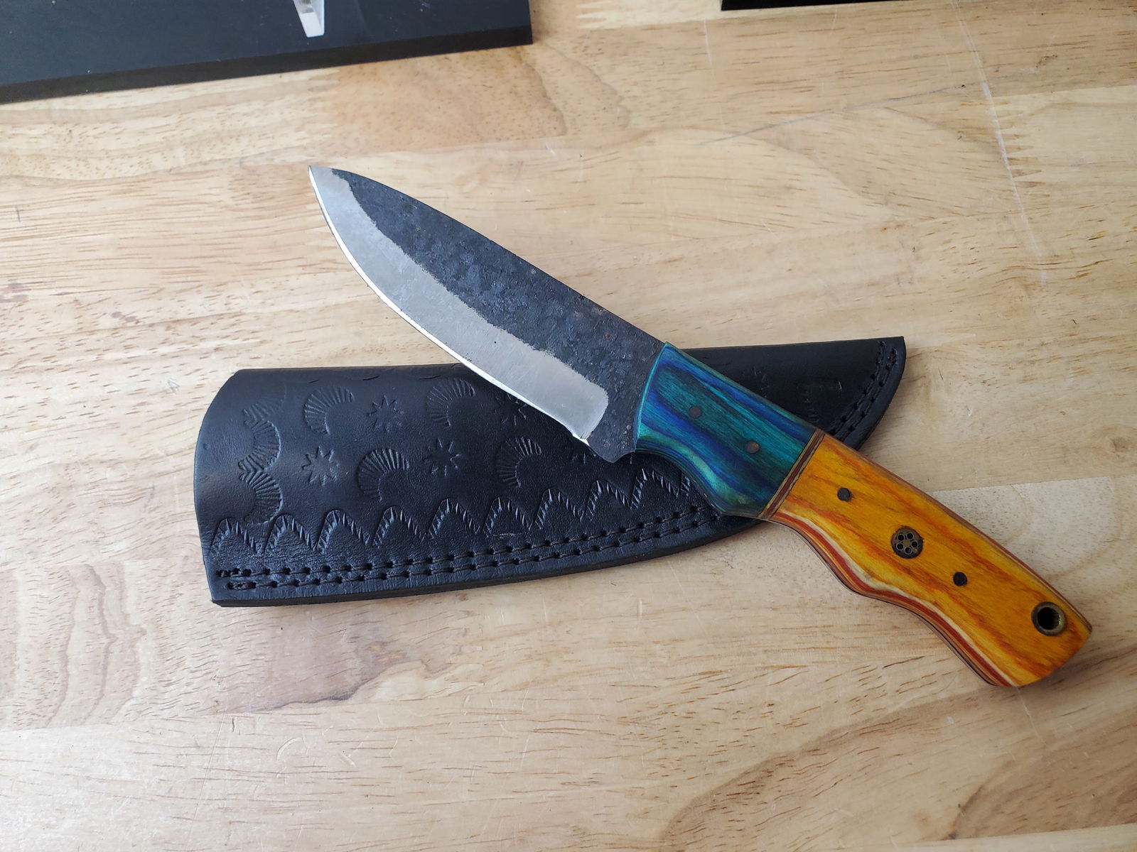 Beautiful Handmade Steel Knife w/Sheath (1 of 10)