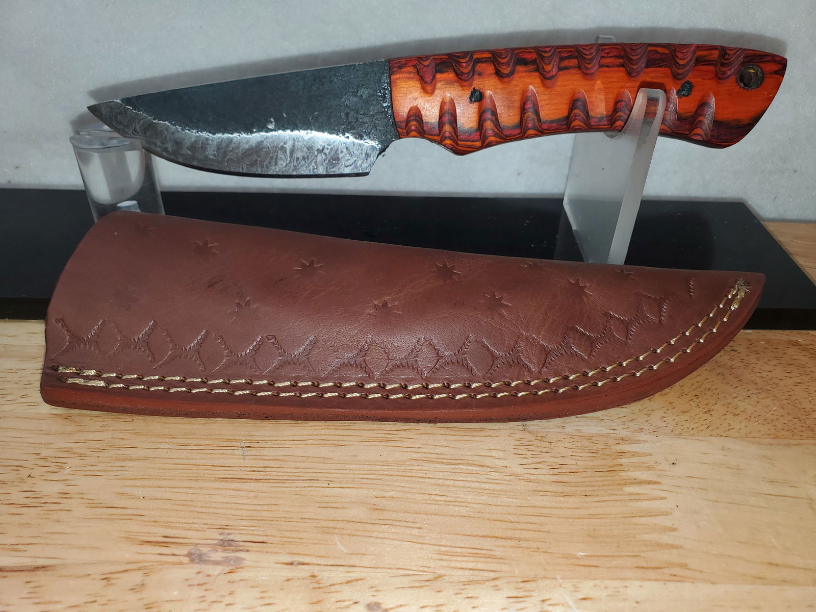 Beautiful Handmade Steel Knife w/Sheath (1 of 10)