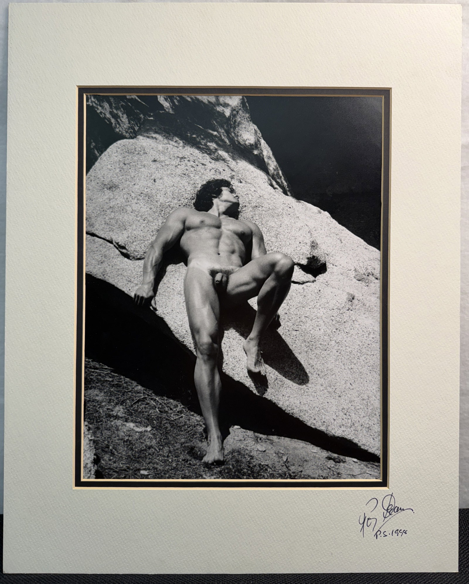 Original Roy Dean Signed Photograph - Iconic Male Nude Study: Signed and copyrighted Roy Dean fine art photograph featuring a classic male nude study. A timeless, collectible piece showcasing the artist?s renowned approach to form, lighting, and composition. Ide