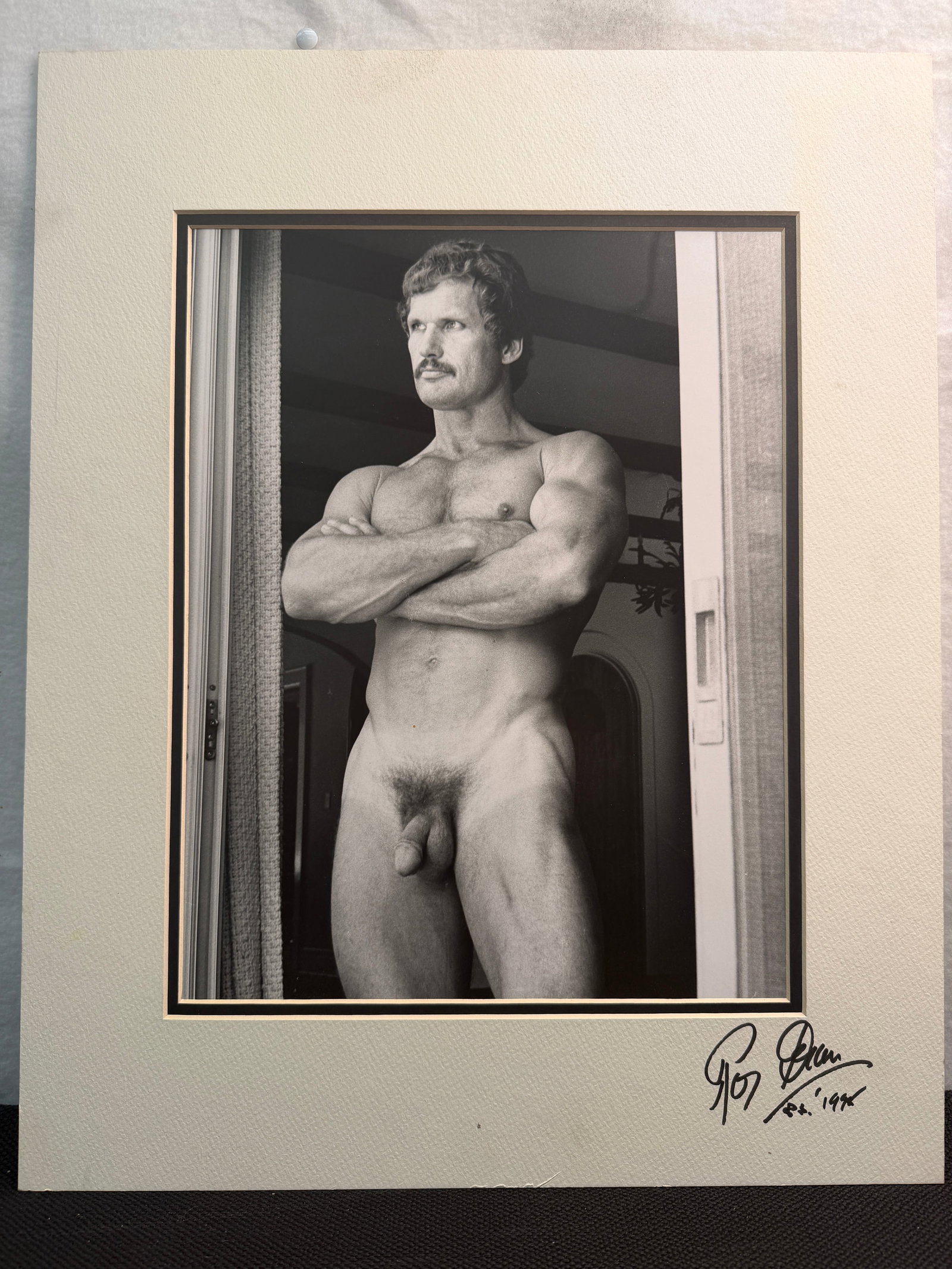 Original Roy Dean Signed Photograph - Iconic Male Nude Study: Signed and copyrighted Roy Dean fine art photograph featuring a classic male nude study. A timeless, collectible piece showcasing the artist?s renowned approach to form, lighting, and composition. Ide