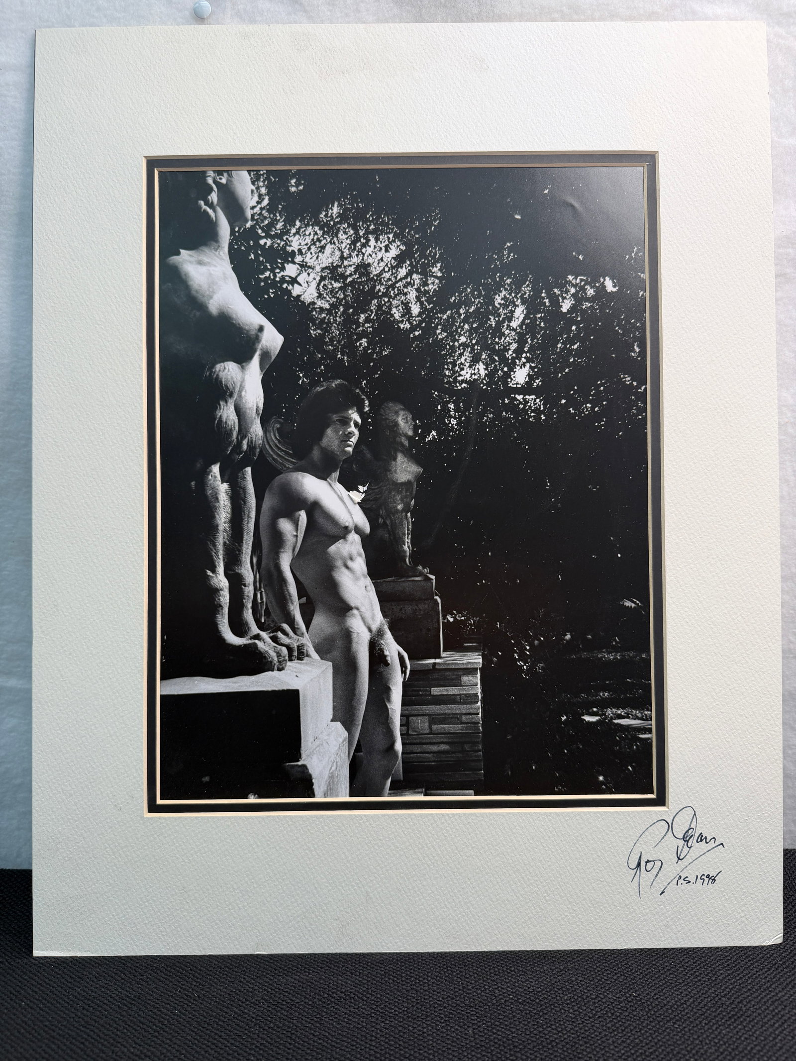 Original Roy Dean Signed Photograph - Iconic Male Nude Study: Signed and copyrighted Roy Dean fine art photograph featuring a classic male nude study. A timeless, collectible piece showcasing the artist?s renowned approach to form, lighting, and composition. Ide