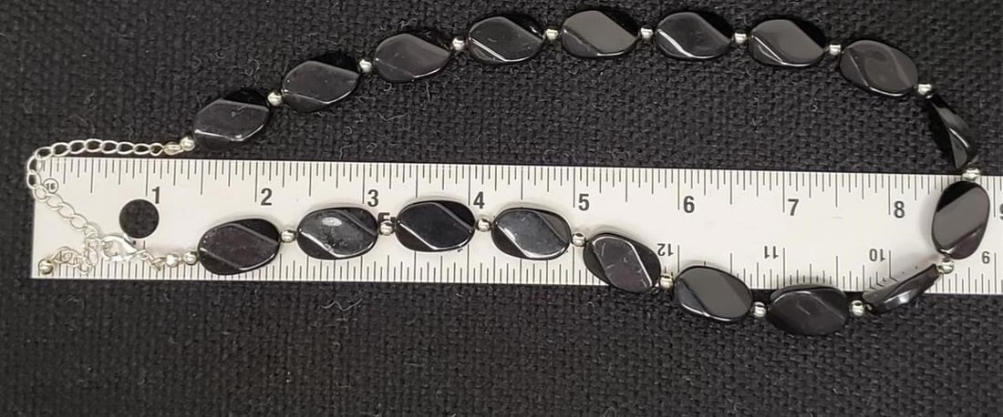 Hematite Beaded Necklace - 13