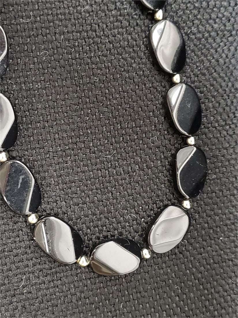 Hematite Beaded Necklace - 8