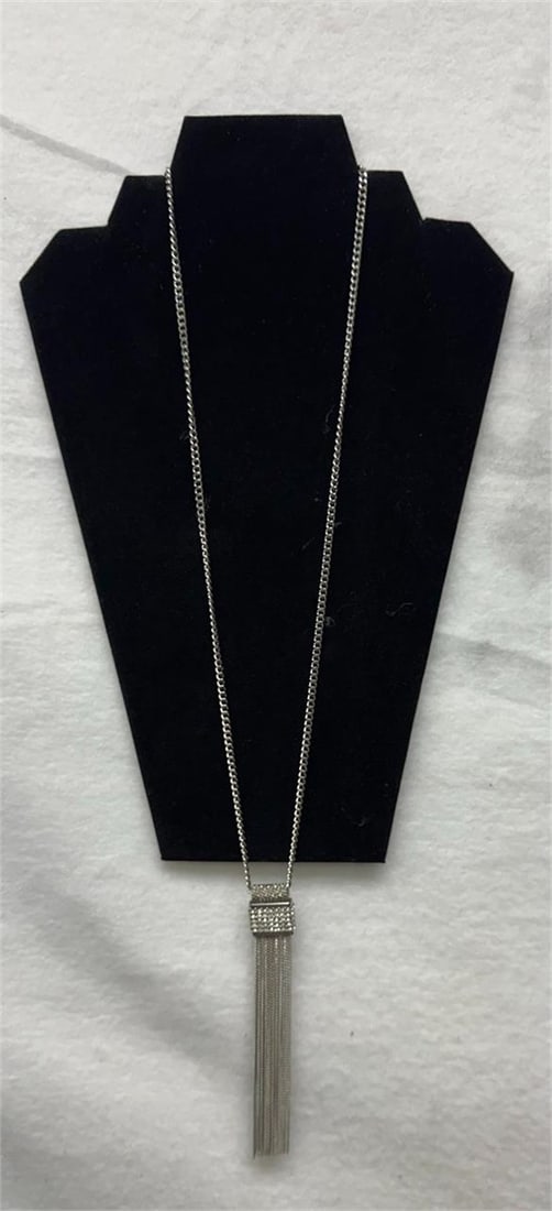 Jessica Simpson Silver Fashion Necklace w/Tassels (1 of 11)