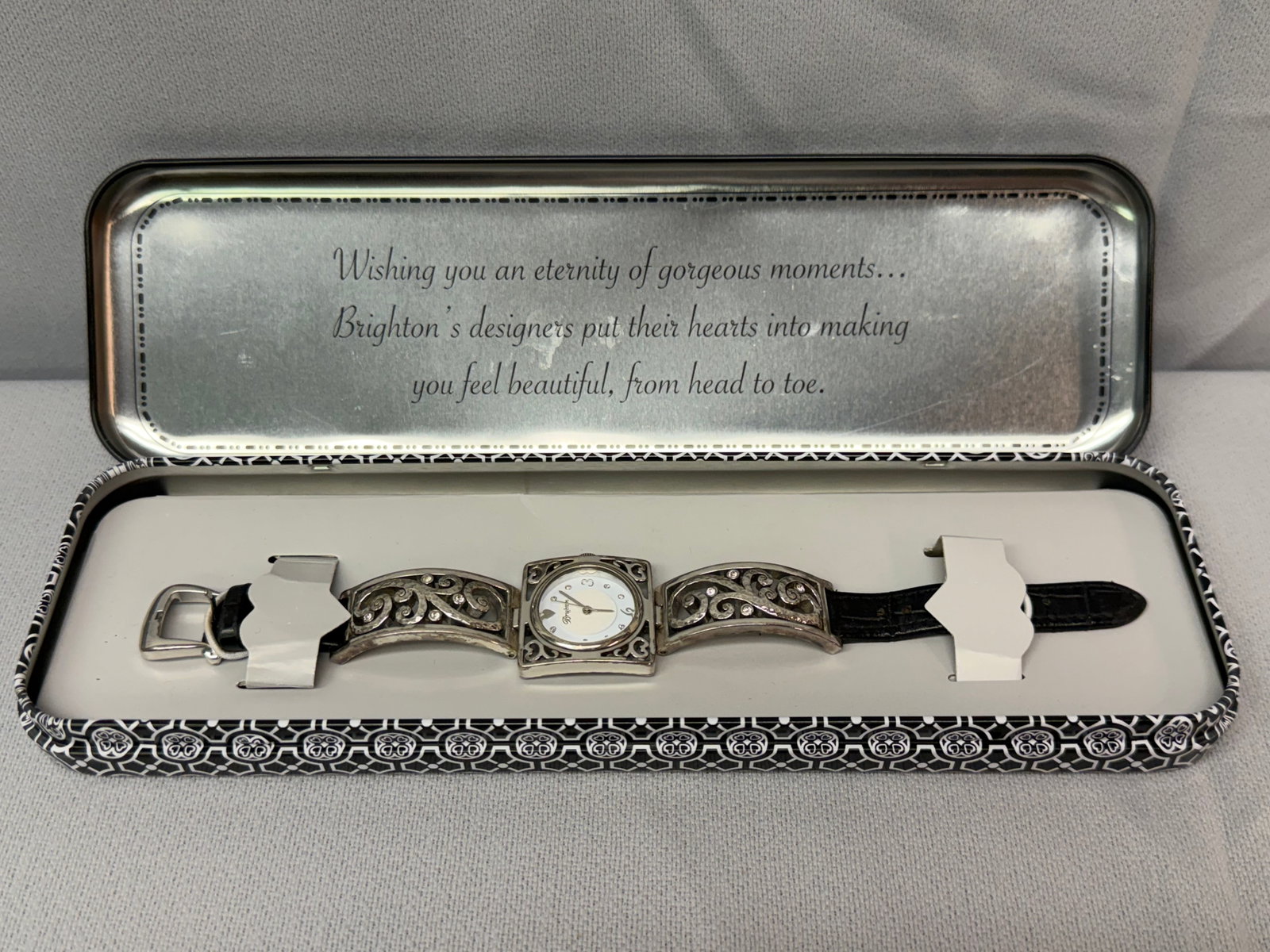 Brighton Irvine women's watch w/Silver-plated square case (1 of 14)