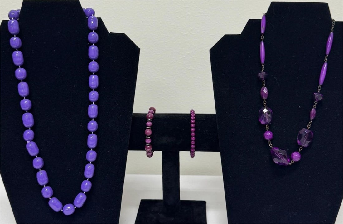 Collection of Purple Beaded Necklaces & Bracelets (1 of 13)