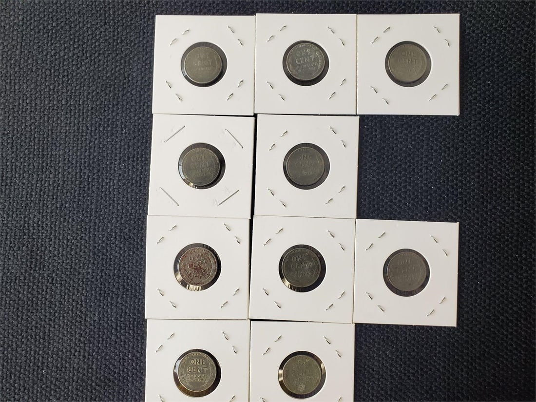 Lot (10) - Aluminum Pennies - 1943 (1 of 9)