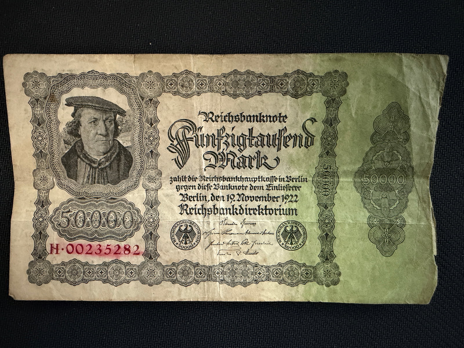 German 100,000 Mark Reichs Banknote - 1923 - Rare (1 of 2)