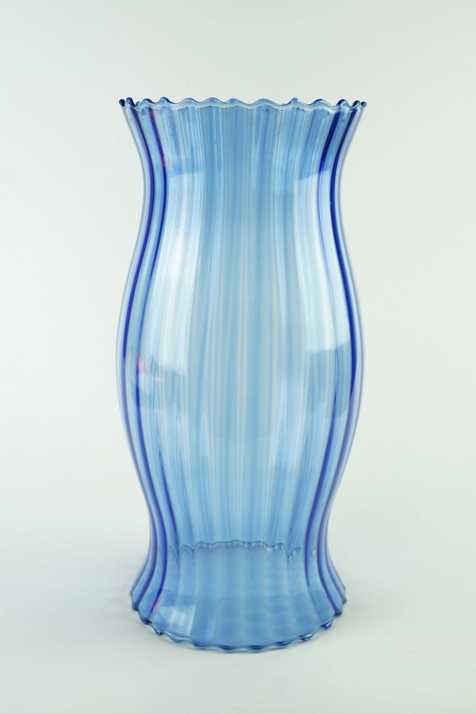 Vintage/Antique Glass Oil Lamp Chimney: Beautiful blue color glass, In great condition