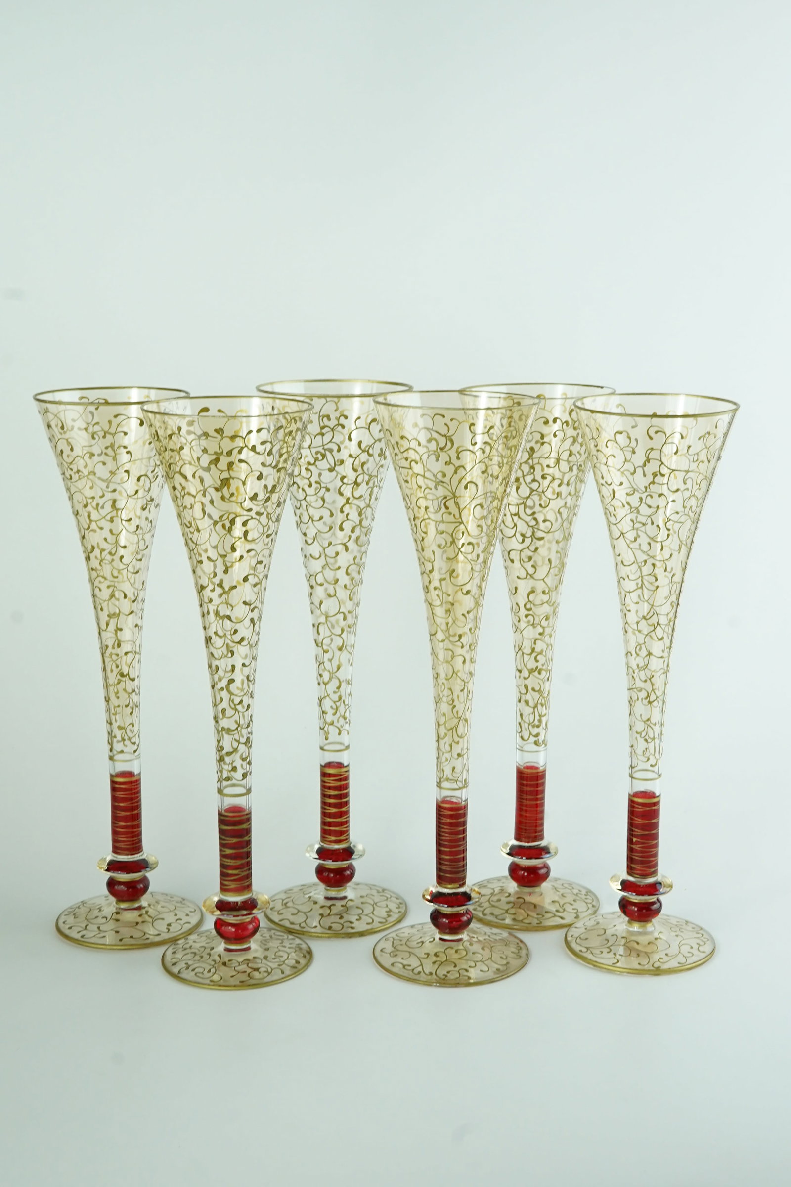Set of 6 Pier 1 Ruby Rioja Champagne Flutes (1 of 6)