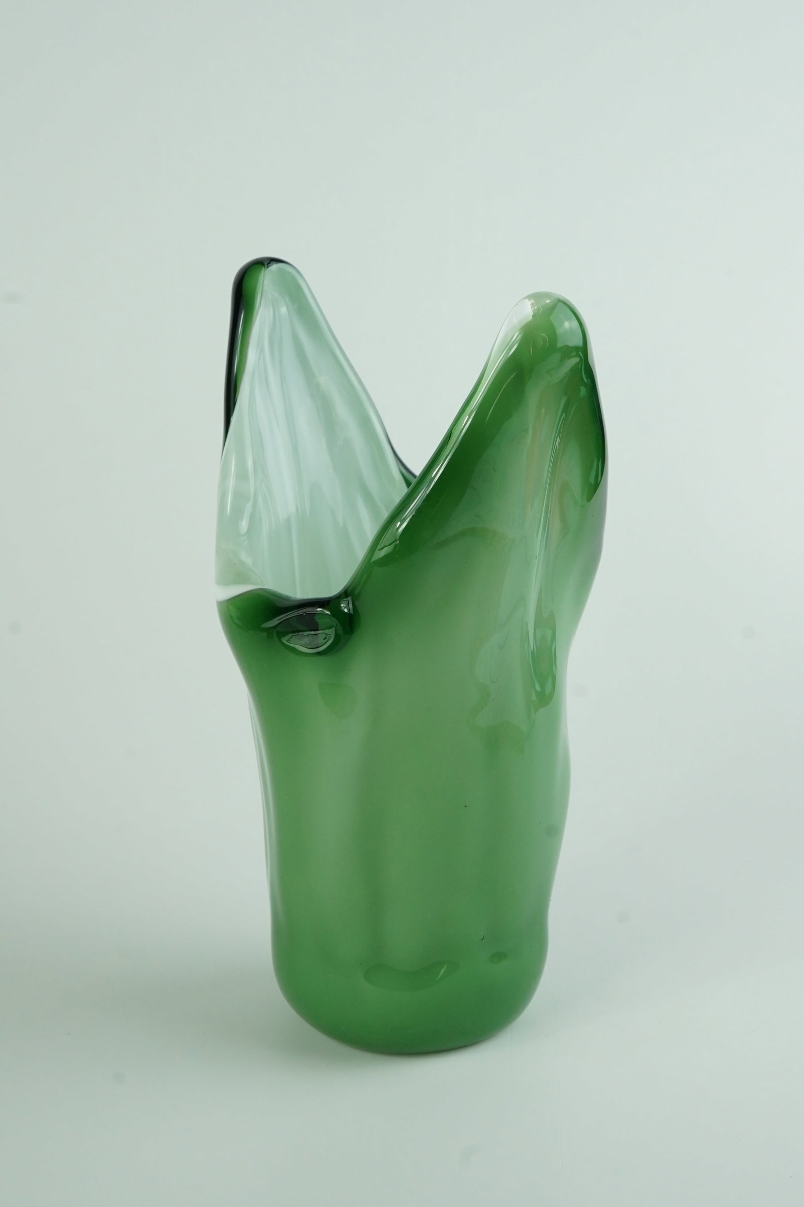 Vintage Green & White Swung Vase (1 of 5)