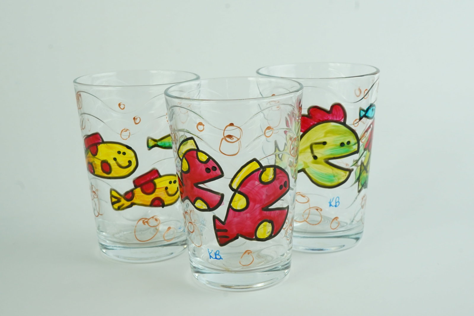 Set of 3 Hand Painted Tumblers (1 of 6)