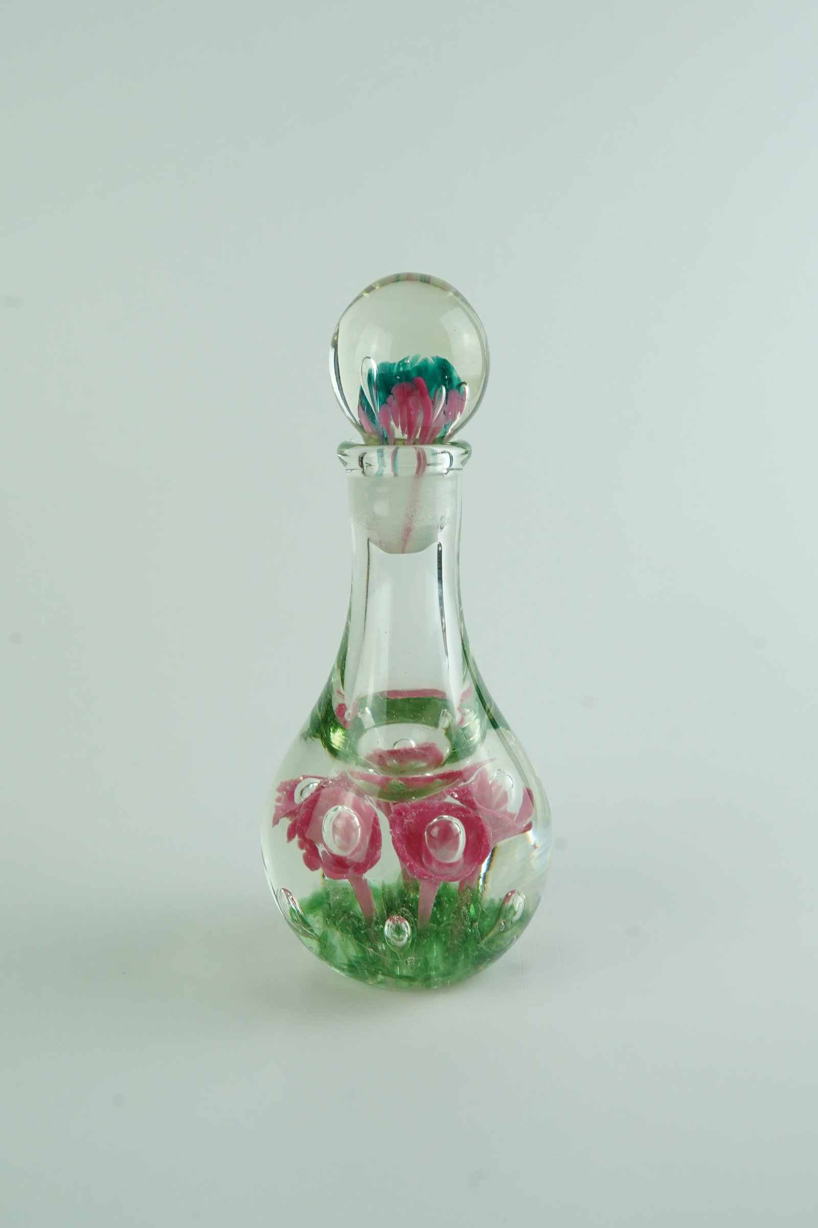 Vintage Unsigned St. Clair Floral Bottle with Stopper (1 of 5)