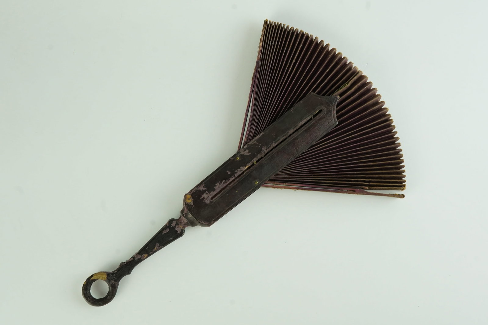 19th Century Mourning Fan: Wonderful 1800's surviving example. Does have some slight imperfections as shown in the pics