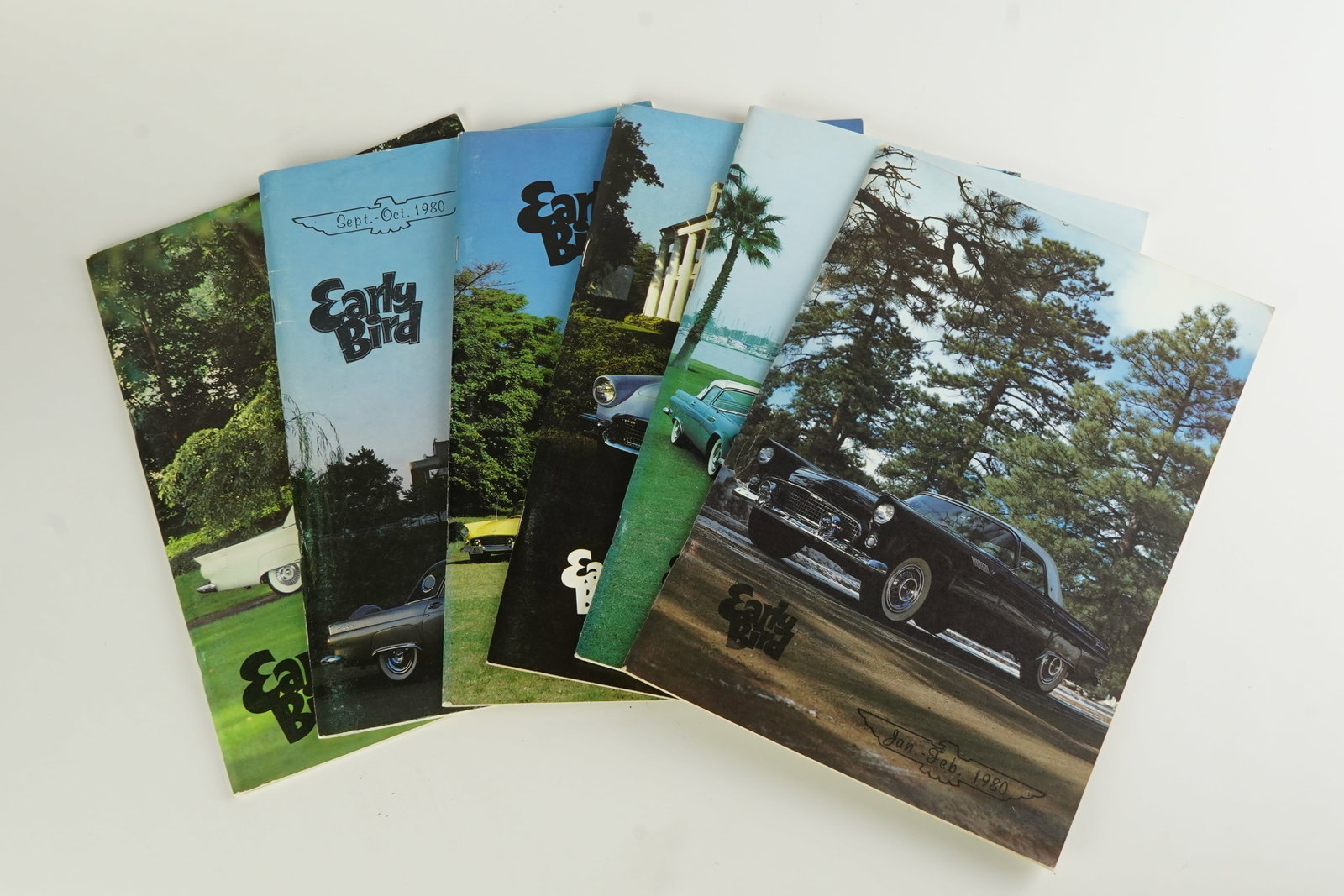 Six 1980 Early Bird Thunderbird Classic International Publications: Great ephemera for automobilia collectors. All in nice condition