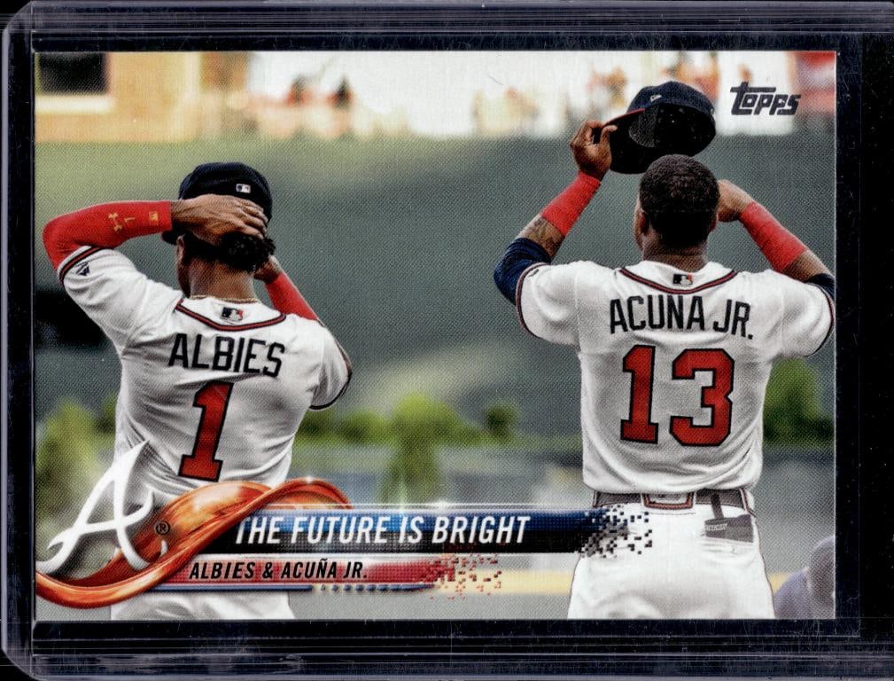 RONALD ACUNA JR OZZIE ALBIES 2018 TOPPS COMBOS ROOKIE CARD: NEAR MINT OR BETTER CONDITION