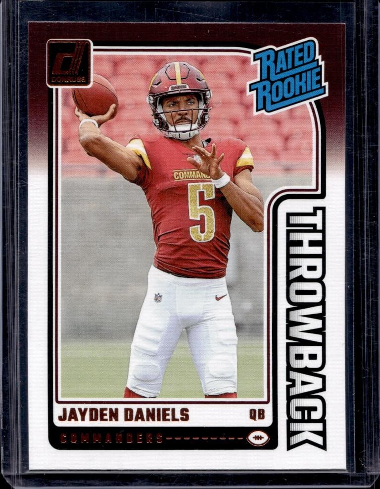 JAYDEN DANIELS 2024 DONRUSS THROWBACK ROOKIE CARD (1 of 1)