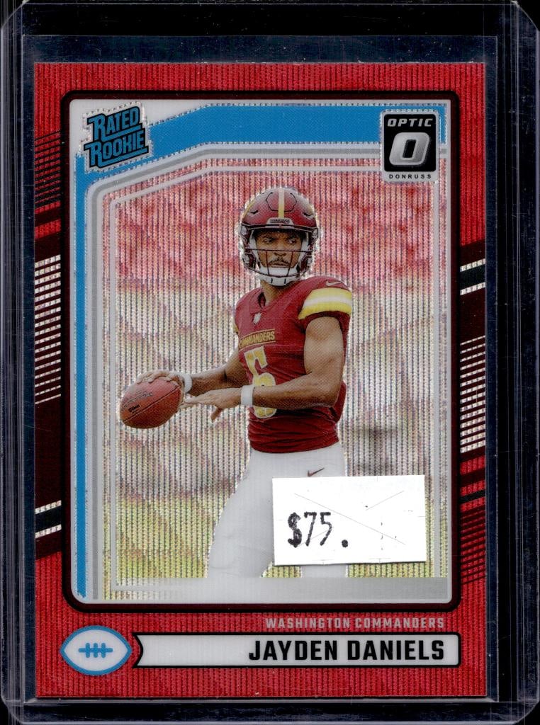 JAYDEN DANIELS 2024 PANINI OPTIC RED WAVE PRIZM ROOKIE CARD COLOR MATCH (1 of 1)