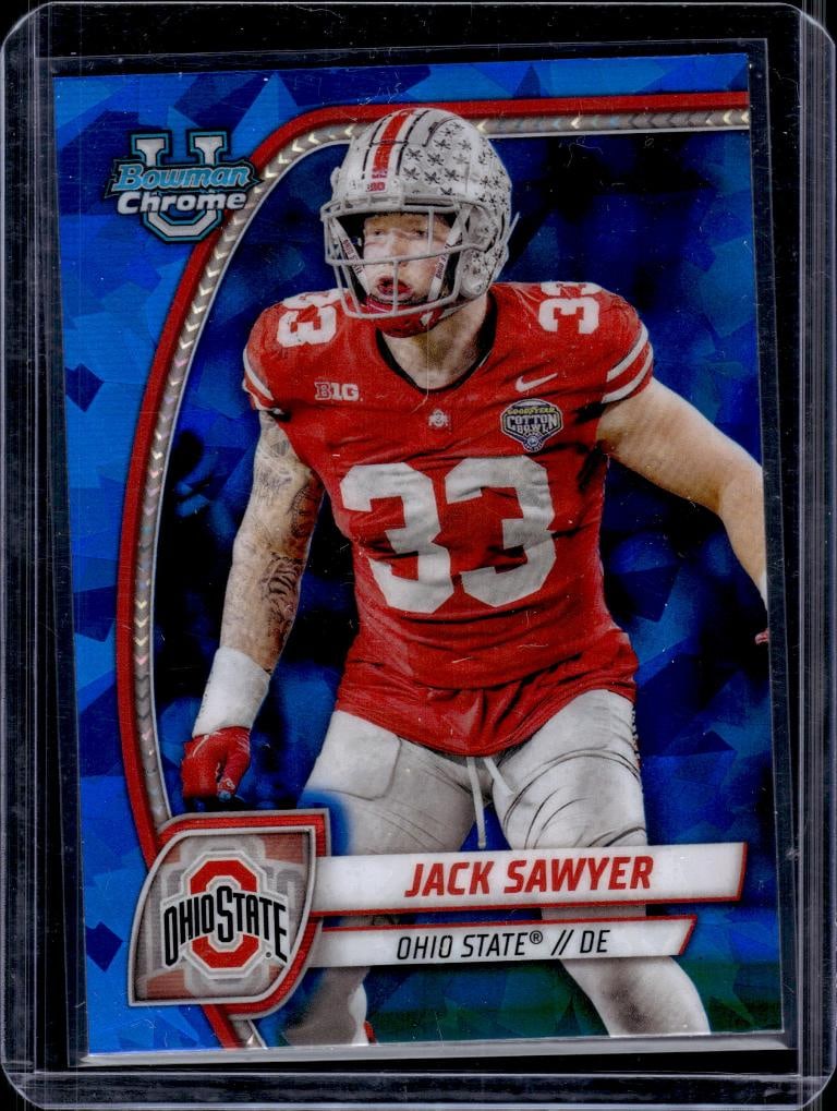 JACK SAWYER 2024 BOWMAN CHROME U BLUE SAPPHIRE REFRACTOR ROOKIE CARD: NEAR MINT OR BETTER CONDITION