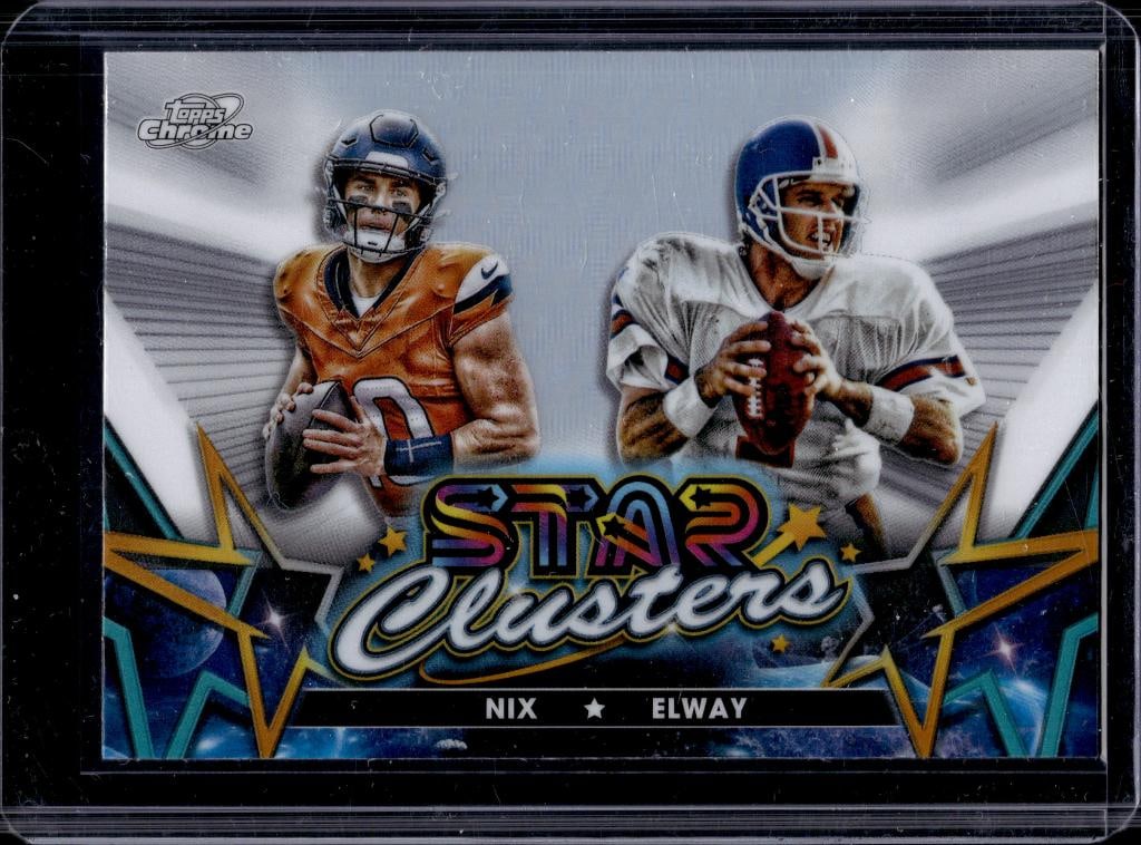 BO NIX JOHN ELWAY 2024 TOPPS CHROME STAR CLUSTERS REFRACTOR ROOKIE (1 of 1)