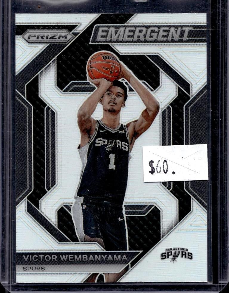 VICTOR WEMBANYAMA 2023-24 PANINI PRIZM EMERGENT SILVER PRIZM ROOKIE: NEAR MINT OR BETTER CONDITION