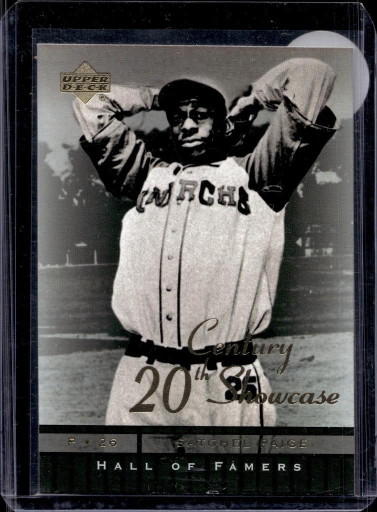SATCHEL PAIGE 2001 UPPER DECK HALL OF FAME 20TH CENTURY SHOWCASE: NEAR MINT OR BETTER CONDITION