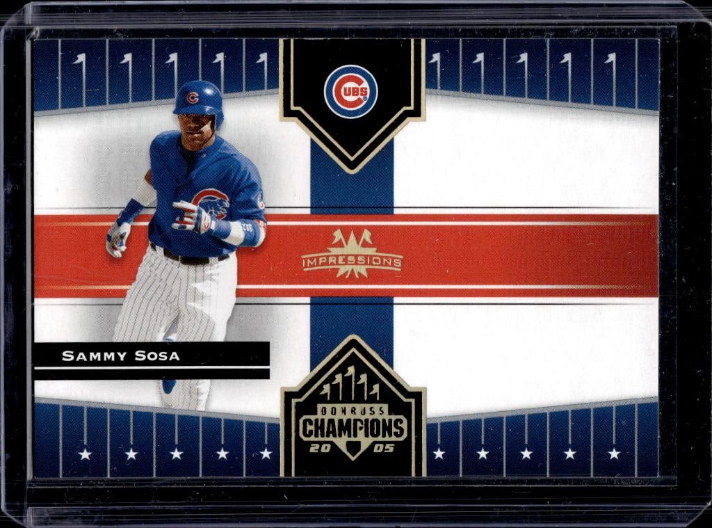 SAMMY SOSA 2005 DONRUSS CHAMPIONS GOLD FOIL SP: 41/50. NEAR MINT OR BETTER CONDITION