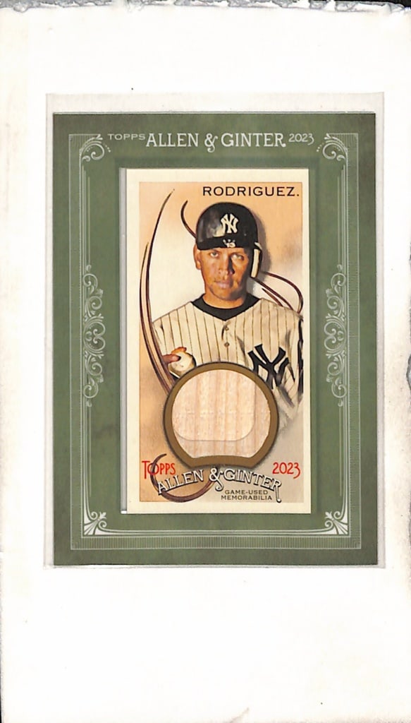 ALEX RODRIGUEZ 2023 TOPPS ALLEN AND GINTER GAME USED BAT CARD (1 of 1)