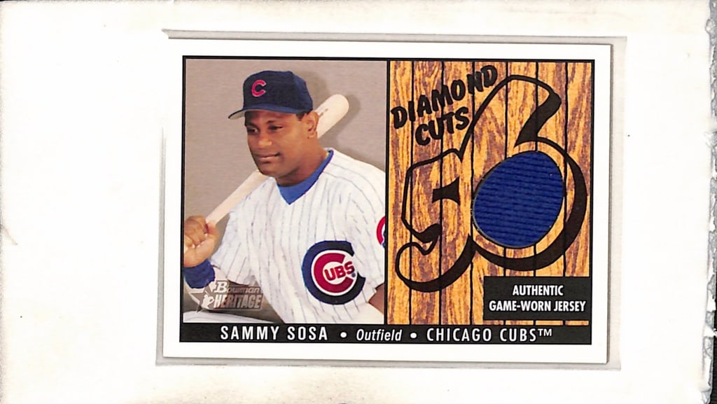 SAMMY SOSA 2003 BOWMAN HERTIAGE GAME USED JERSEY CARD (1 of 1)