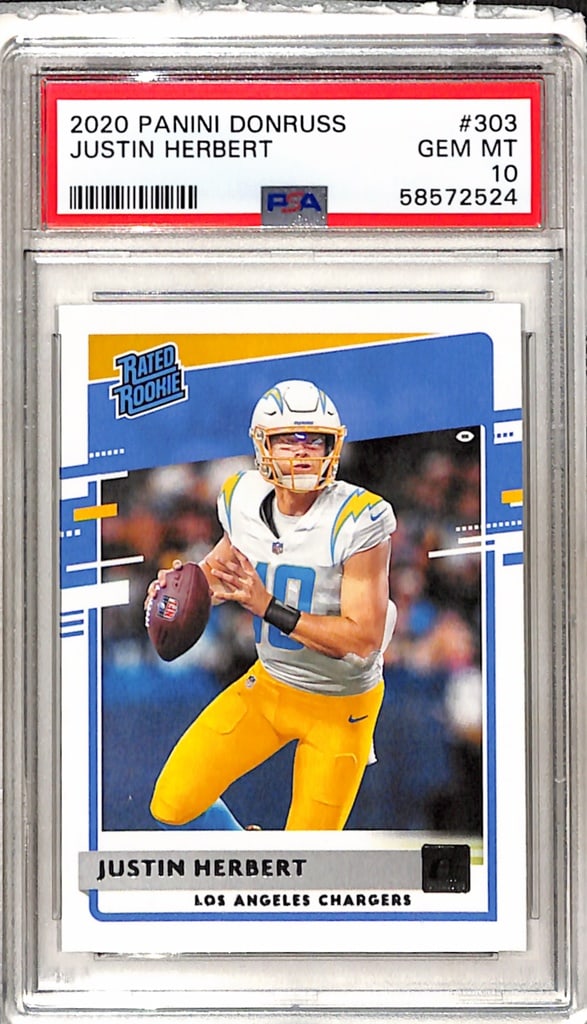 JUSTIN HERBERT 2020 DONRUSS RATED ROOKIE CARD. PSA GRADED (1 of 1)