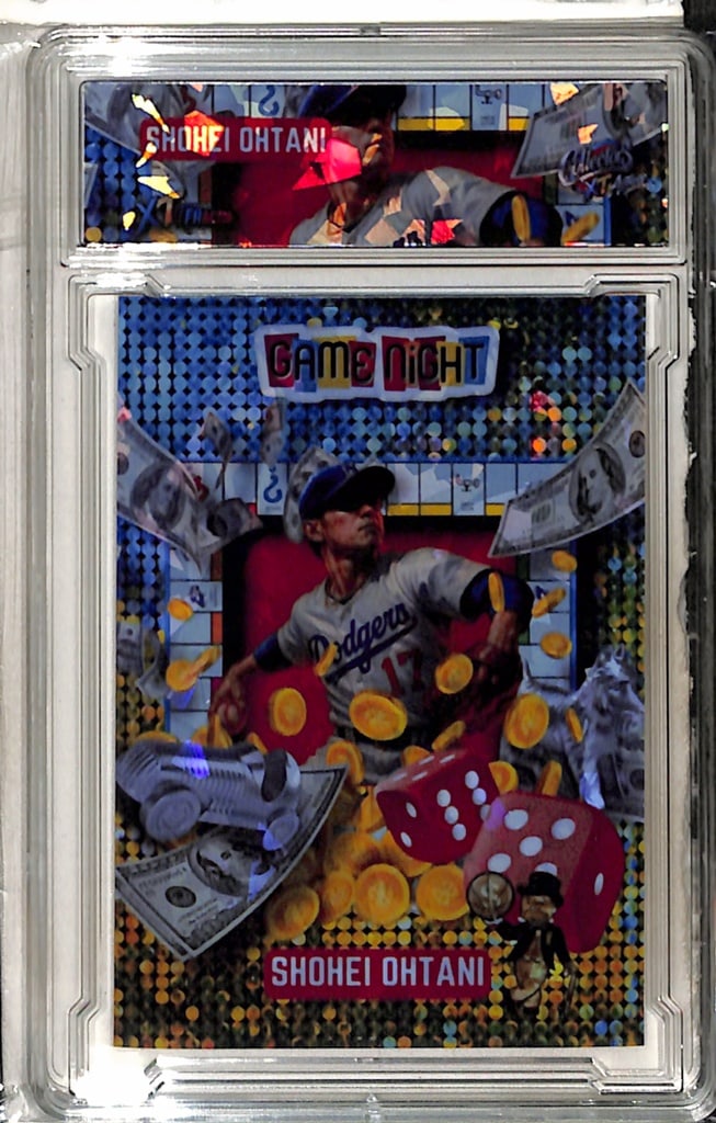 SHOHEI OHTANI 2025 CUSTOM GAME NIGHT ART ICE PRIZM CARD (1 of 1)