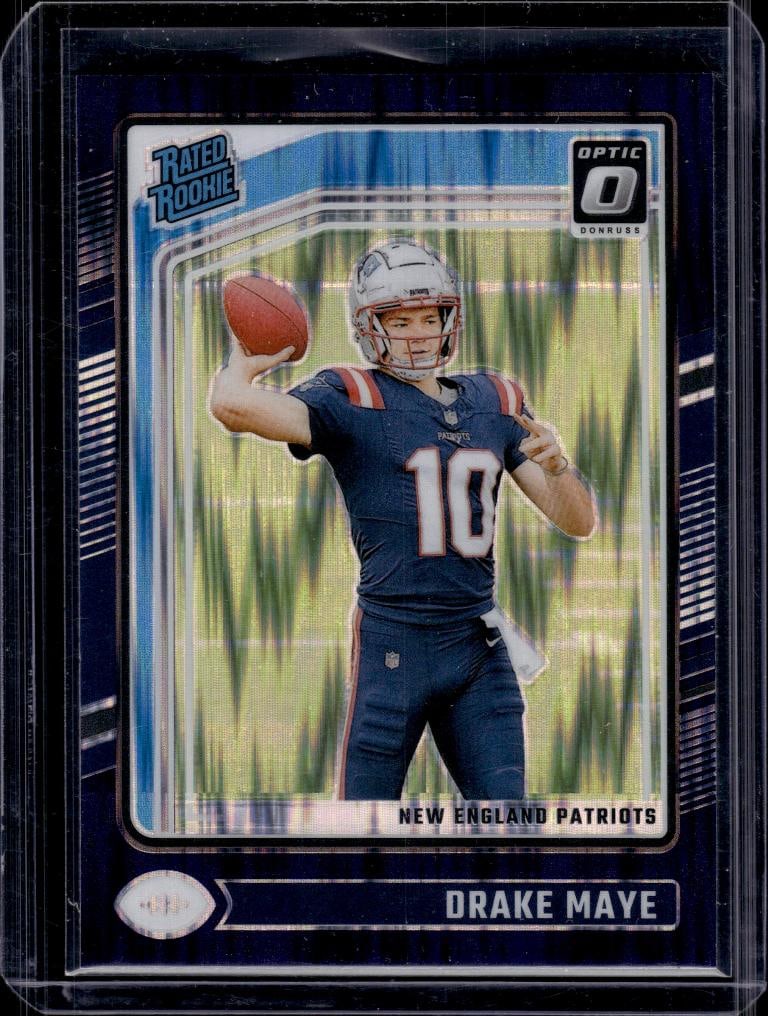 DRAKE MAYE 2024 PANINI OPTIC PURPLE FLASH PRIZM ROOKIE CARD (1 of 1)