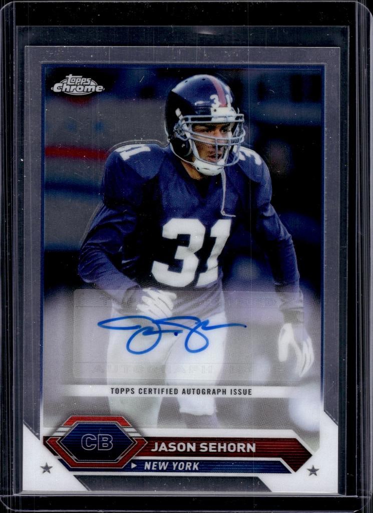 JASON SEHORN 2024 TOPPS CHROME AUTOGRAPH CARD: NEAR MINT OR BETTER CONDITION