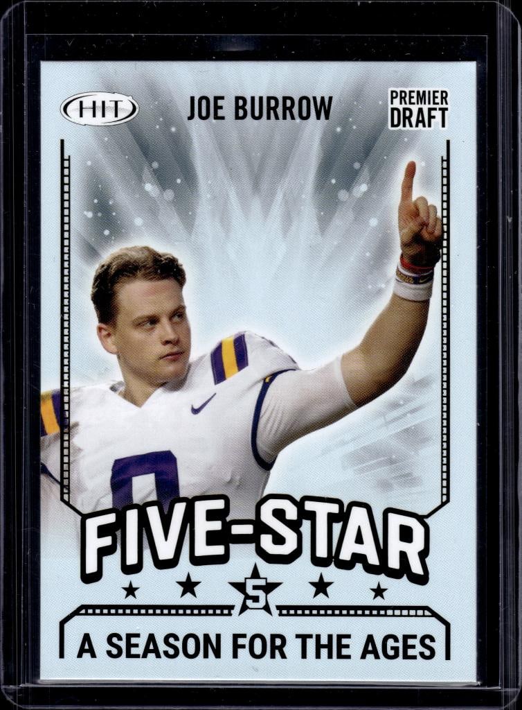 JOE BURROW 2020 SAGE HIT 5 STAR ROOKIE CARD (1 of 1)