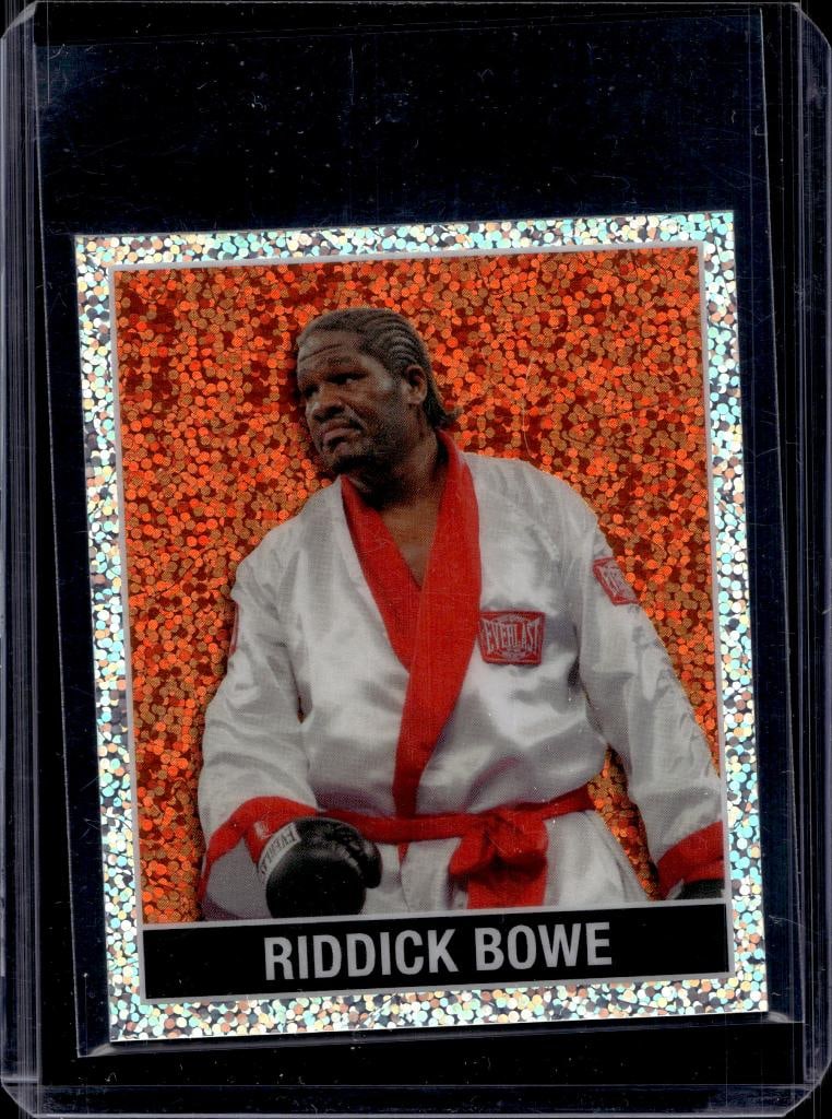RIDDICK BOWE 2025 LEAF 15TH ANNIVERSARY SILVER SPARKLE: 4/4. NEAR MINT OR BETTER CONDITION