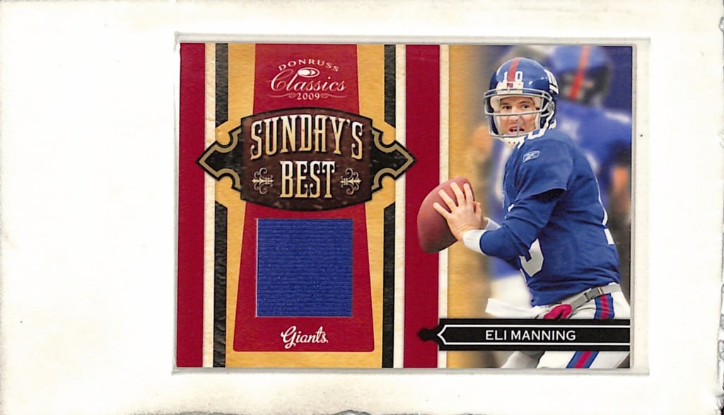 ELI MANNING 2009 DONRUSS CLASSICS GAME USED BLUE JERSEY (1 of 1)