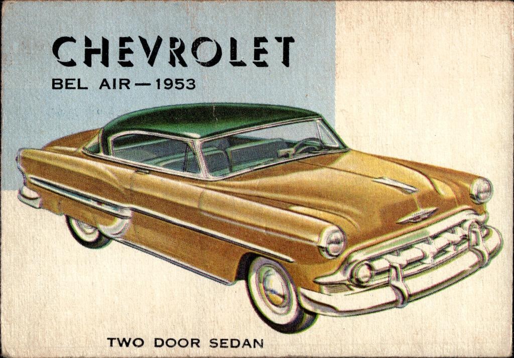 1953 CHEVROLET BEL AIR 1954 TOPPS WORLD ON WHEELS #89 (1 of 1)