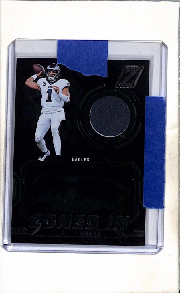 JALEN HURTS 2024 PANINI ZENITH GAME USED JERSEY CARD: NEAR MINT OR BETTER CONDITION